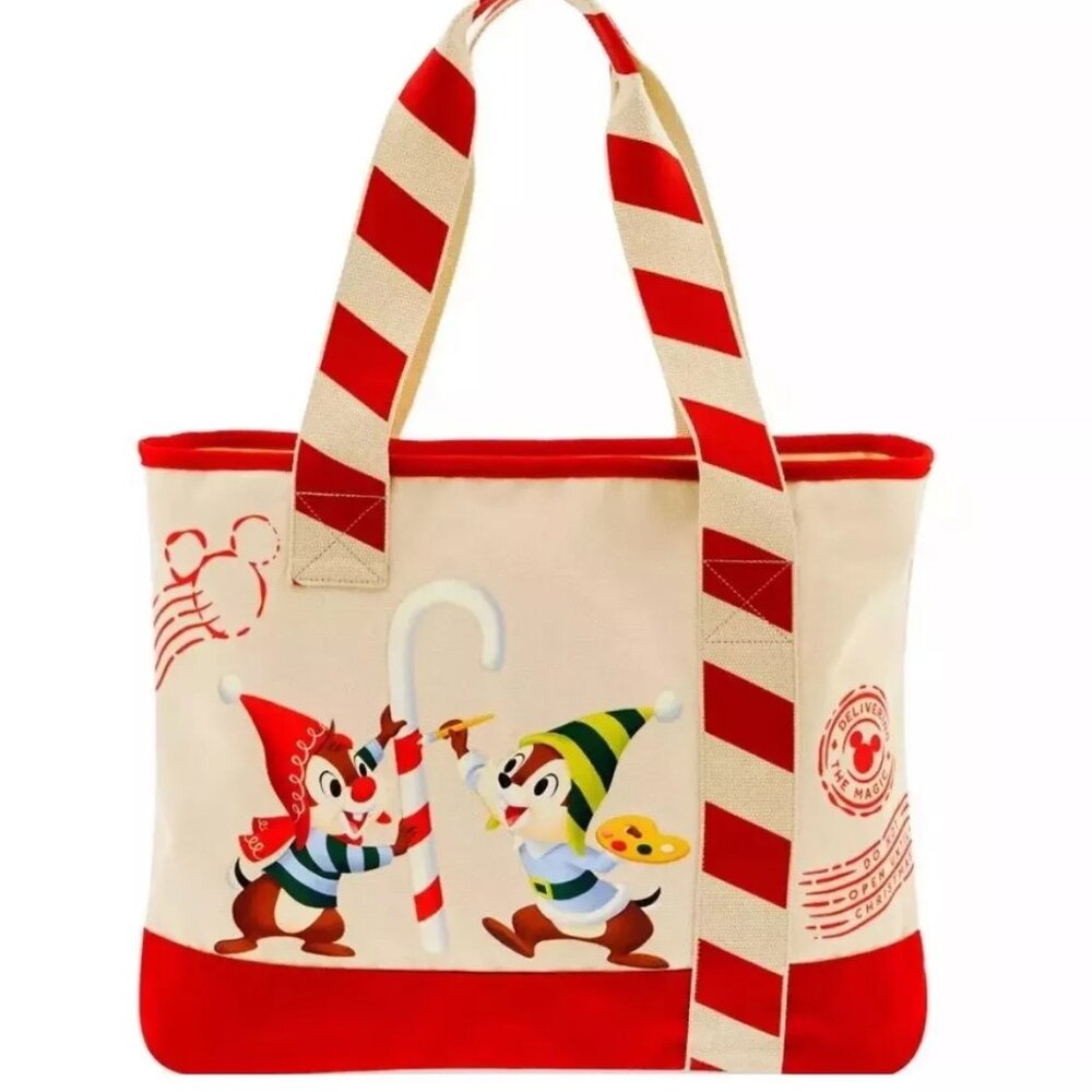 Chip N Dale Holiday Tote Bag 2024 NWT Zipper Closure Good Quality